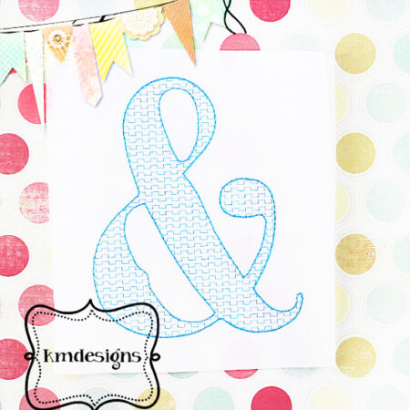 Ampersand And Sign Redwork design ITH Embroidery Design
