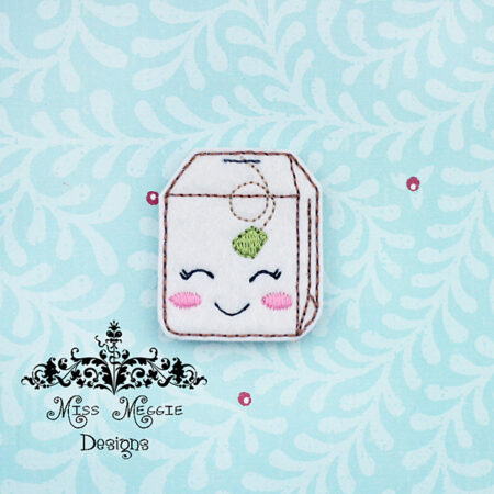 kawaii Tea Bag original design feltie ITH Embroidery design file