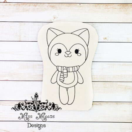 Doodle coloring doll stuffie full body kitty cat Embroidery file