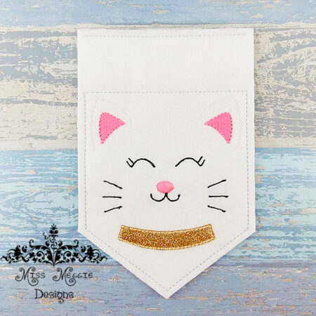 Kitty banner party ITH Embroidery design file 5x7