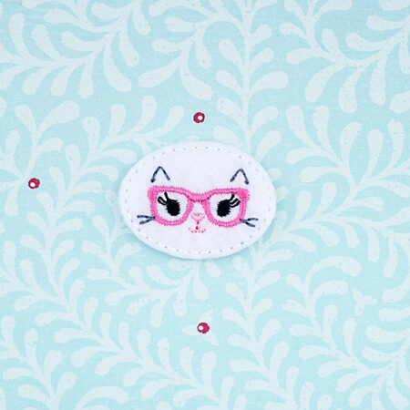 Geeky kitty feltie ITH Embroidery design file