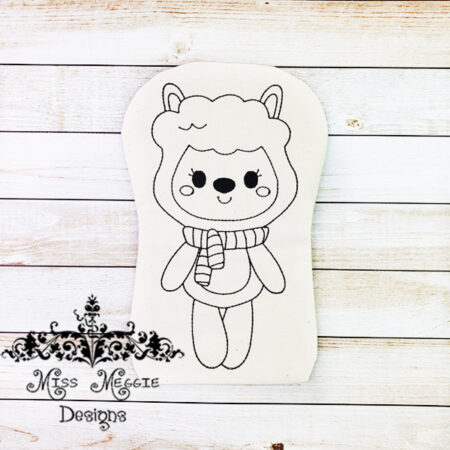Doodle coloring doll stuffie full body Llama Embroidery file