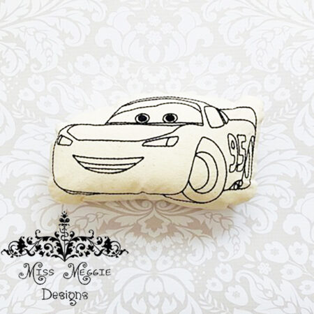 Doodle doll coloring stuffie Lighting car ITH Embroidery file