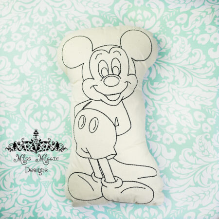 Doodle doll coloring stuffie Mouse mick ITH Embroidery file