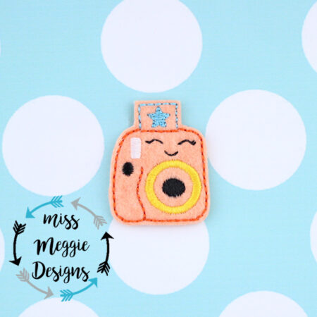 Mini insta camera feltie ITH embroidery design file