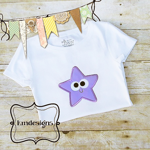 Kawaii Starfish cutie Applique ITH Embroidery Digital Design | Miss ...