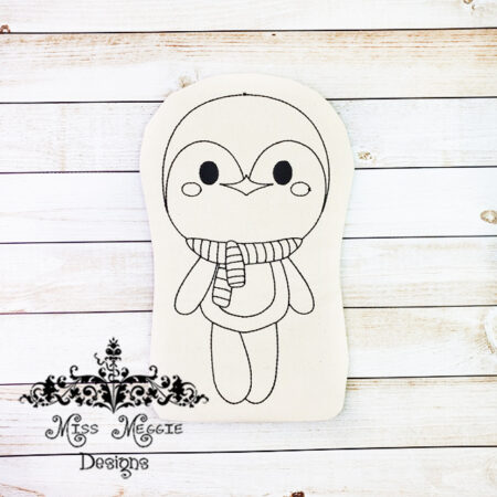Doodle coloring doll stuffie Full body Penguin Embroidery file