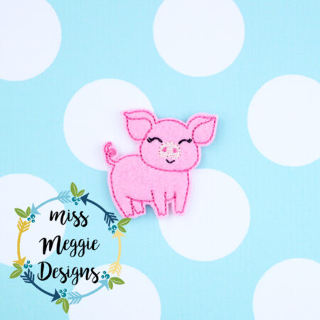 Piggie  farm animal feltie ITH Embroidery design file