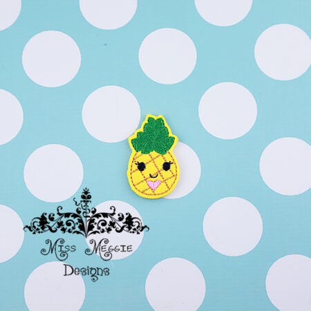 Kawaii Pineapple with heart feltie ITH Embroidery design