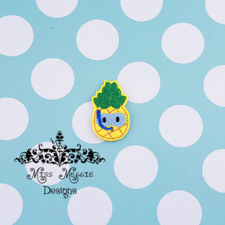 Scuba Pineapple Summer feltie ITH Embroidery design