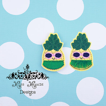 Kawaii Pineapple with skirt  feltie ITH Embroidery design file