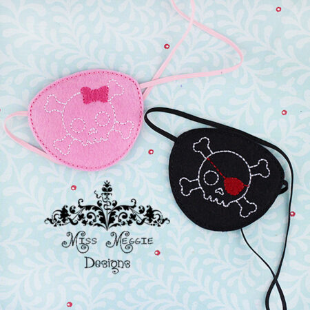 Pirate Boy and Girl eye Patch Set Ith Embroidery design file