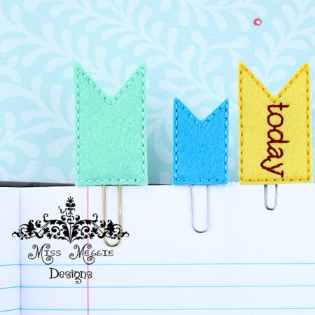 Planner flag feltie set ITH Embroidery design file 2 sizes