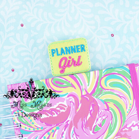 Planner Girl Paperclip feltie ITH Embroidery design file