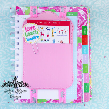 Planner Sticker Pocket 5x7 hoop ITH Embroidery design file