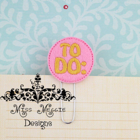 Planner To Do feltie Ith Embroidery design file paper clip