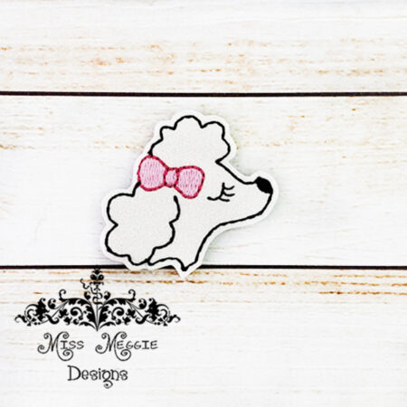 Paris Poodle Dog feltie ITH Embroidery design file
