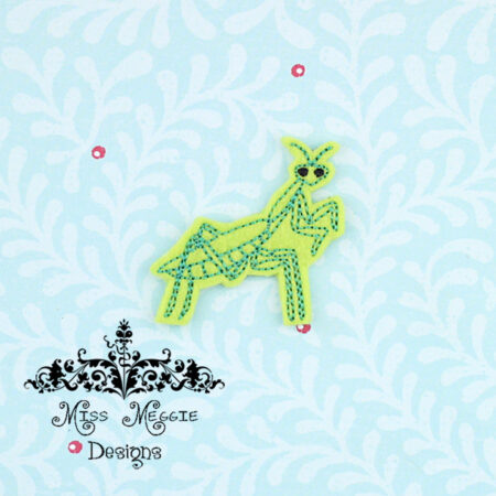 Praying Mantis Insect feltie ITH Embroidery design file