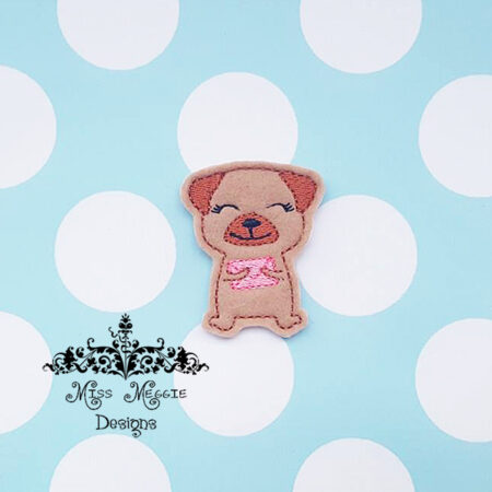 Pug Happy Mail feltie ITH Embroidery design file
