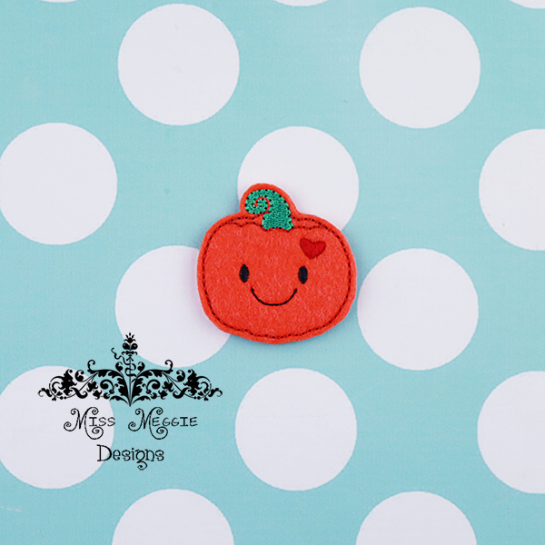 Kawaii Pumpkin Fall time feltie ITH Embroidery design