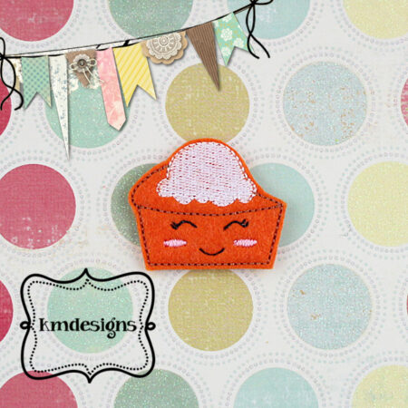 Kawaii Pumpkin Pie feltie ITH Embroidery design file