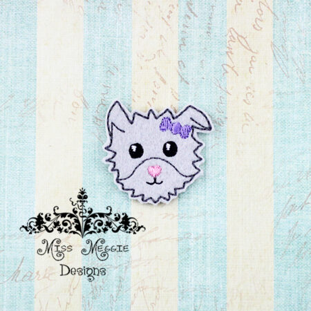 Cute Puppy Dog feltie ITH Embroidery design file