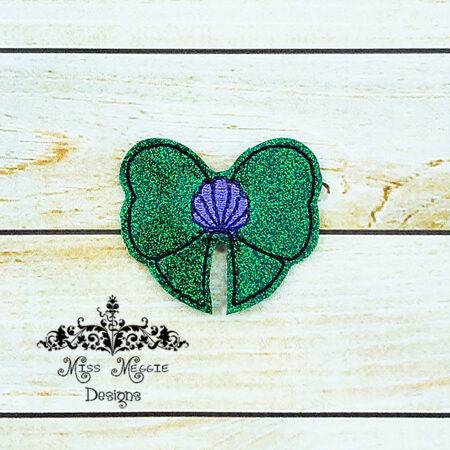 Princess Sea Shell Bow feltie ITH Embroidery design file