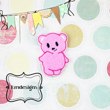 Shy sweet Bear feltie ITH Embroidery design file