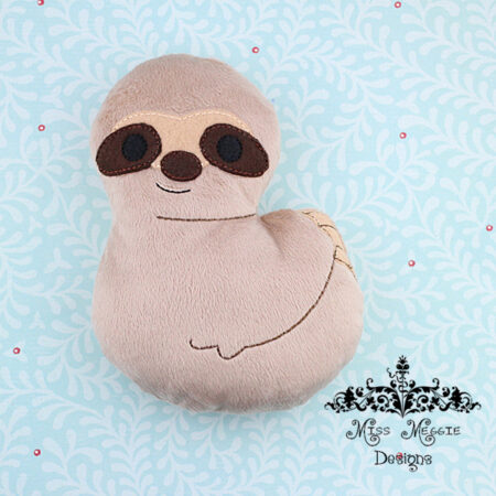 Zoo time Sloth Stuffie 4 size ITH Embroidery design file
