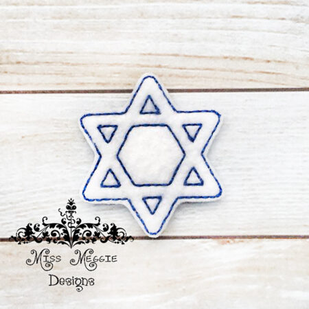 Star of David  feltie ITH Embroidery design file