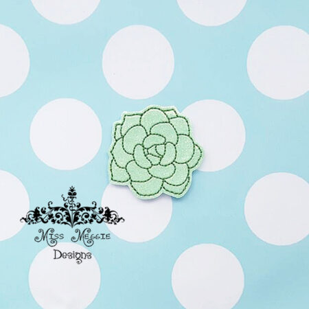 Succulent flower feltie ITH Embroidery design file