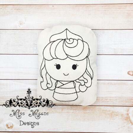 Doodle coloring stuffed doll Baby Princess Beauty ITH Embroidery file