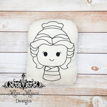Doodle coloring stuffed doll baby princess B ITH Embroidery file