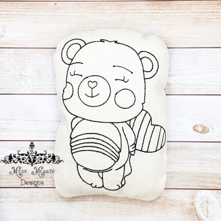 Doodle coloring stuffed doll Rainbow Bear  ITH Embroidery file