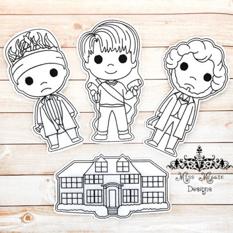 Coloring flat dolls Home Alone set ITH Embroidery designs | Miss Meggie ...