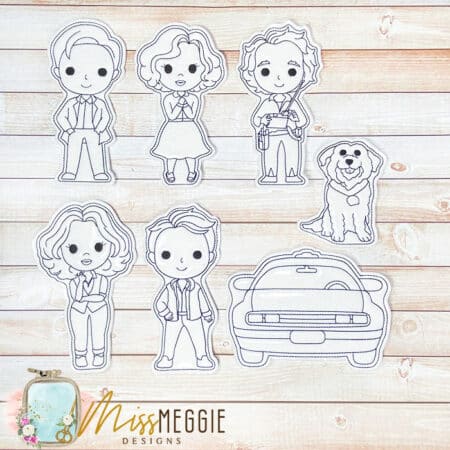 flat coloring dolls time travel future set ith digital embroidery designs