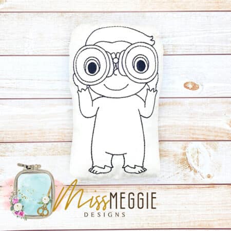 doodle coloring stuffed intro cute curious monkey ith digital embroidery file