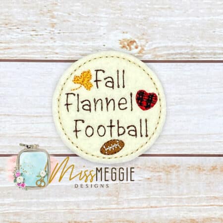 fall flannel football feltie ith embroidery design file