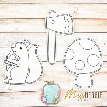 flat coloring dolls squirrel forest set ith digital embroidery designs 5x7 hoop