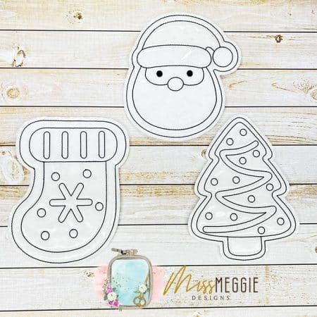flat coloring dolls christmas cookie with icing set ith digital embroidery designs 5x7 hoop (copy)