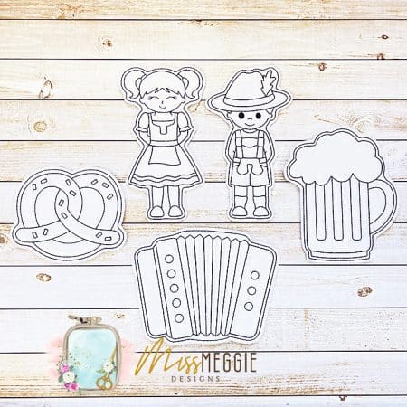 flat coloring dolls oktoberfest german ith digital embroidery designs 5x7 hoop