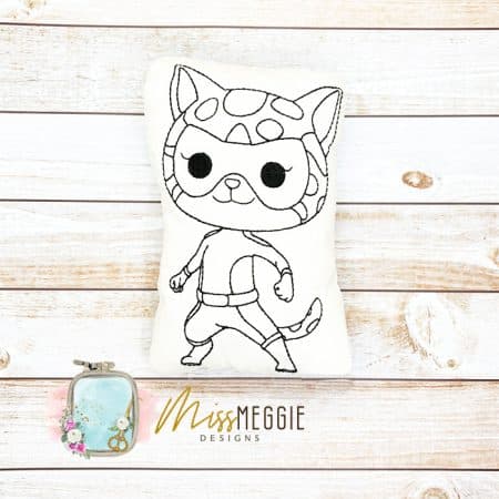 doodle coloring stuffed super kitty cat 3 ith digital embroidery file (copy)