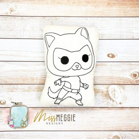 doodle coloring stuffed super kitty cat 2 ith digital embroidery file