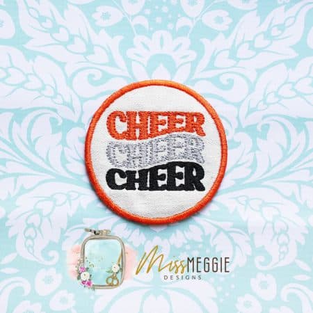 cheer cheer cheer cheerleading patch design ith embroidery design file