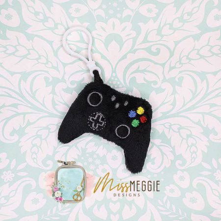 stuffie keychain video game controller ith embroidery digital design file