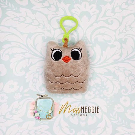 stuffie keychain owl bird ith embroidery digital design file