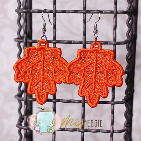 fsl free standing lace candy corn fall earrings charm ith embroidery design (copy)