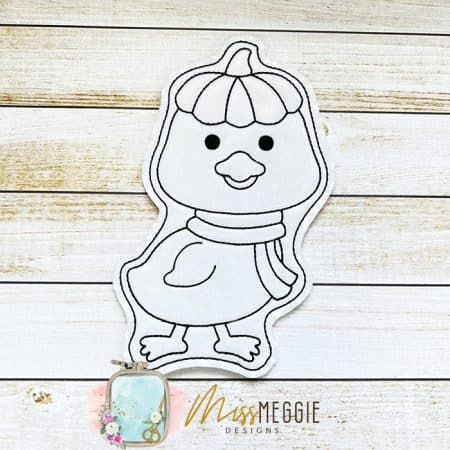 flat coloring dolls kitty cat wearing a flower ith digital embroidery designs (copy)