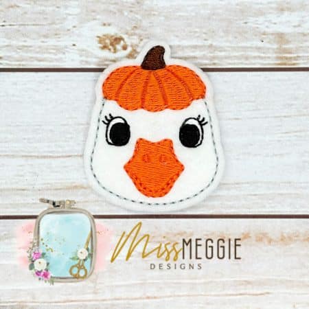 sweet silly goose with bow feltie ith embroidery design file (copy)