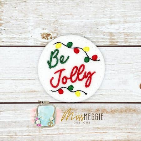 be jolly christmas lights feltie ith embroidery design file